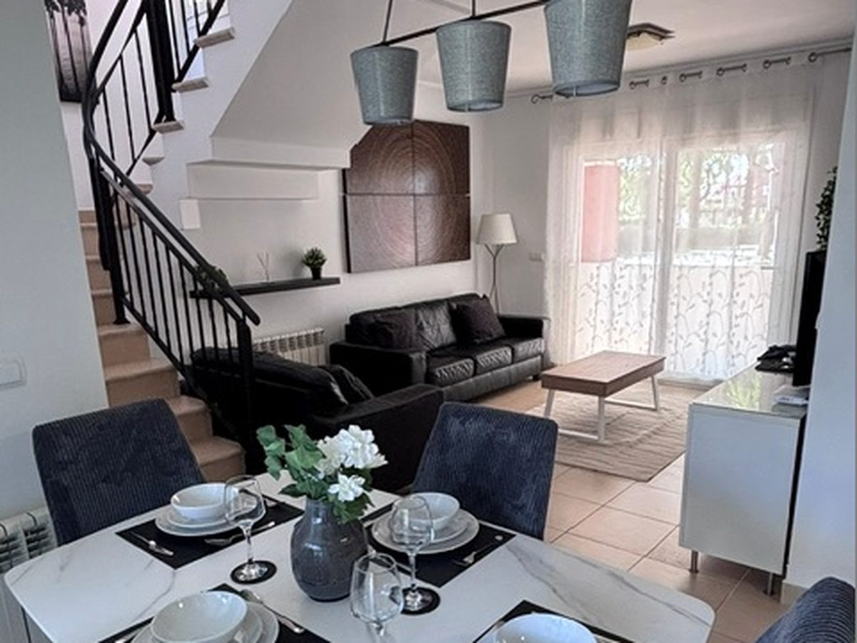 Open-plan living and dining area